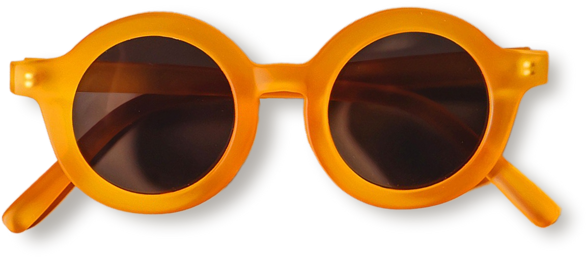 Orange Baby Sunglasses Isolated on White